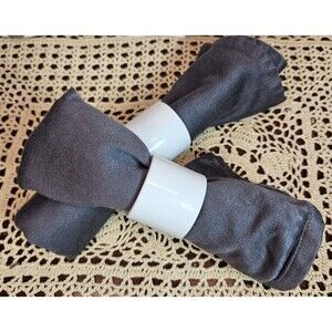 Set of 4 Cloth Napkins Charcoal Dark Gray 15" x 17"